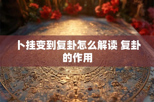 详细阅读:卜挂变到复卦怎么解读 复卦的作用 卜挂变到复卦怎么解读 复卦的作用