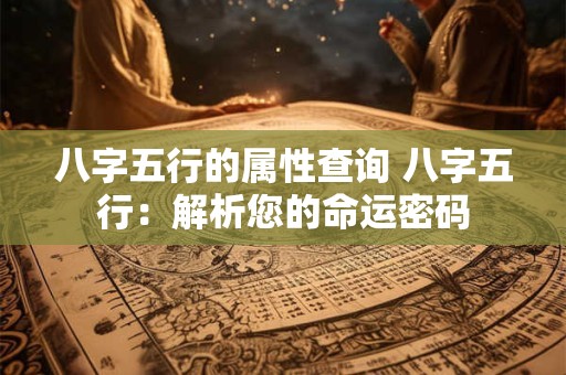 八字五行的属性查询 八字五行：解析您的命运密码