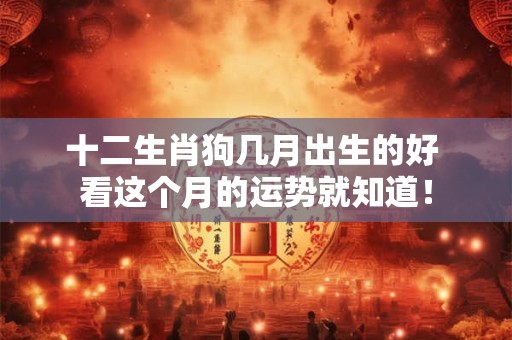 十二生肖狗几月出生的好 看这个月的运势就知道！