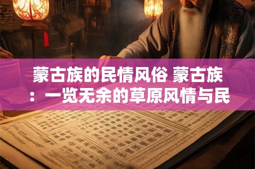 蒙古族的民情风俗 蒙古族：一览无余的草原风情与民情风俗