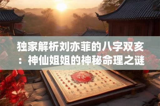 独家解析刘亦菲的八字双亥：神仙姐姐的神秘命理之谜！