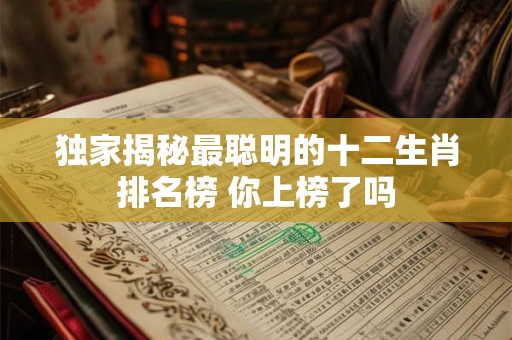 独家揭秘最聪明的十二生肖排名榜 你上榜了吗