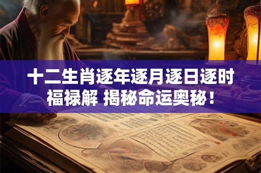 十二生肖逐年逐月逐日逐时福禄解 揭秘命运奥秘！