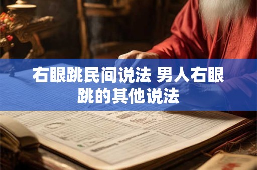 右眼跳民间说法 男人右眼跳的其他说法