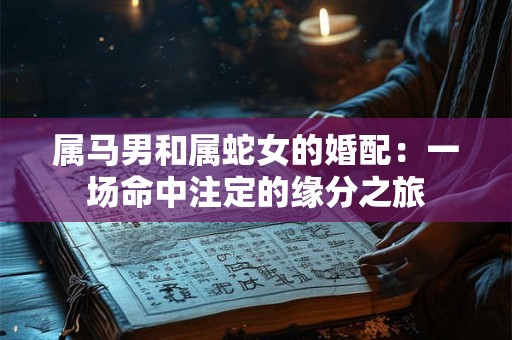 详细阅读:属马男和属蛇女的婚配:一场命中注定的缘分之旅 属马男和属蛇女的婚配:一场命中注定的缘分之旅