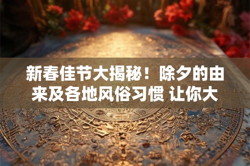新春佳节大揭秘！除夕的由来及各地风俗习惯 让你大开眼界！