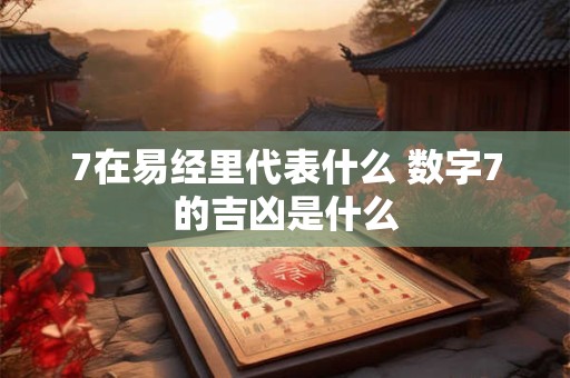 7在易经里代表什么 数字7的吉凶是什么