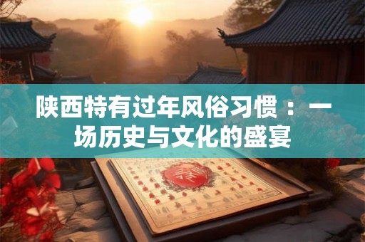 陕西特有过年风俗习惯 ：一场历史与文化的盛宴