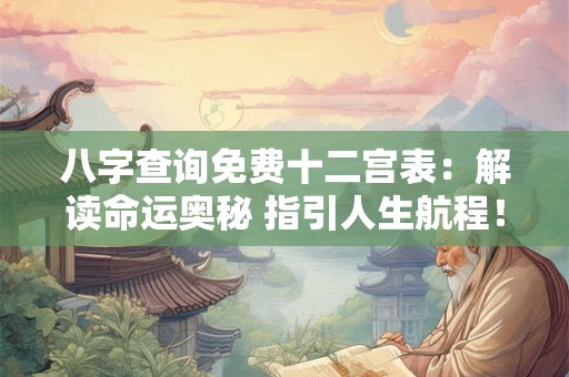 八字查询免费十二宫表：解读命运奥秘 指引人生航程！