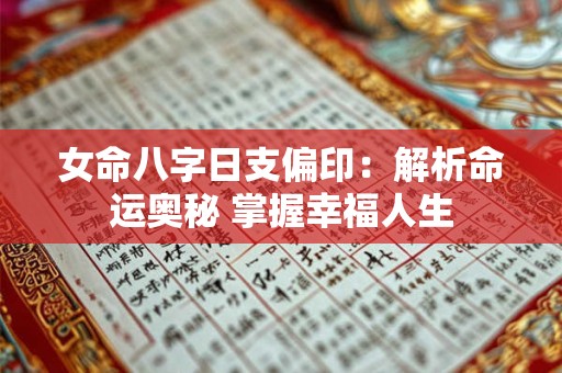 女命八字日支偏印：解析命运奥秘 掌握幸福人生