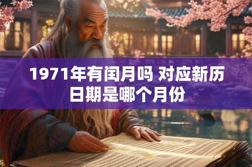 1971年有闰月吗 对应新历日期是哪个月份