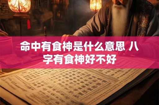命中有食神是什么意思 八字有食神好不好
