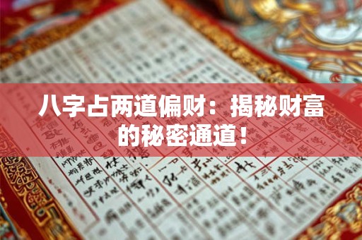 八字占两道偏财：揭秘财富的秘密通道！