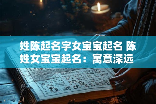 姓陈起名字女宝宝起名 陈姓女宝宝起名：寓意深远 优雅动人