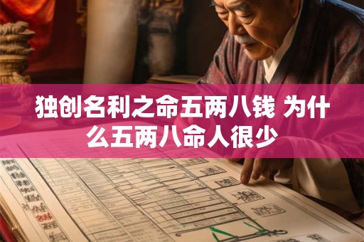 独创名利之命五两八钱 为什么五两八命人很少