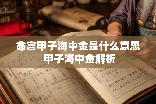 命宫甲子海中金是什么意思 甲子海中金解析