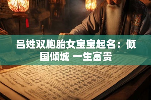 吕姓双胞胎女宝宝起名：倾国倾城 一生富贵
