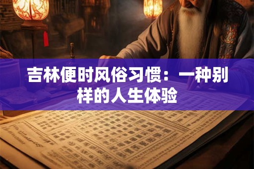 吉林便时风俗习惯：一种别样的人生体验