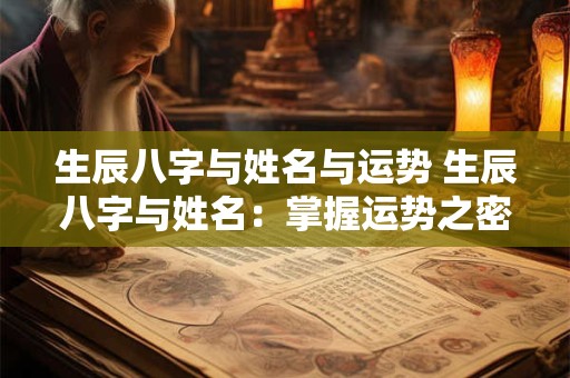 生辰八字与姓名与运势 生辰八字与姓名：掌握运势之密钥