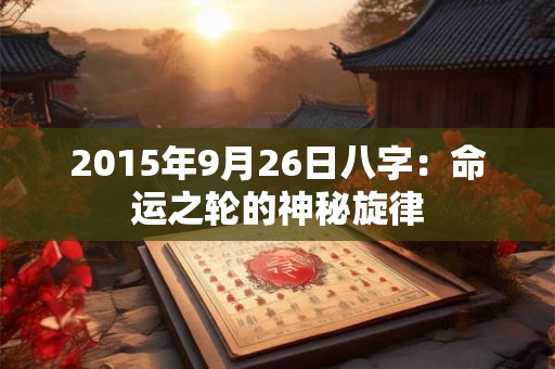 2015年9月26日八字：命运之轮的神秘旋律