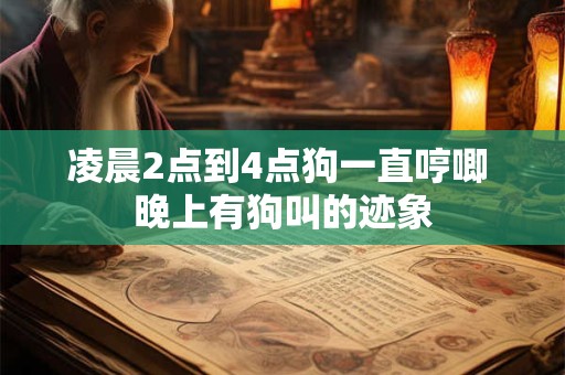 凌晨2点到4点狗一直哼唧 晚上有狗叫的迹象