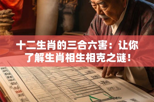 十二生肖的三合六害：让你了解生肖相生相克之谜！