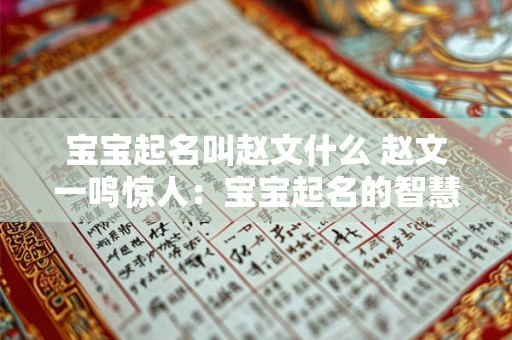 宝宝起名叫赵文什么 赵文一鸣惊人：宝宝起名的智慧与艺术
