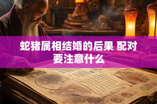 蛇猪属相结婚的后果 配对要注意什么