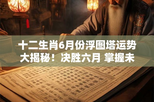 十二生肖6月份浮图塔运势大揭秘！决胜六月 掌握未来！