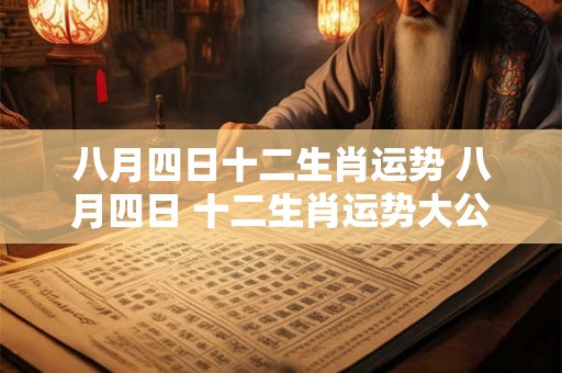 八月四日十二生肖运势 八月四日 十二生肖运势大公开！