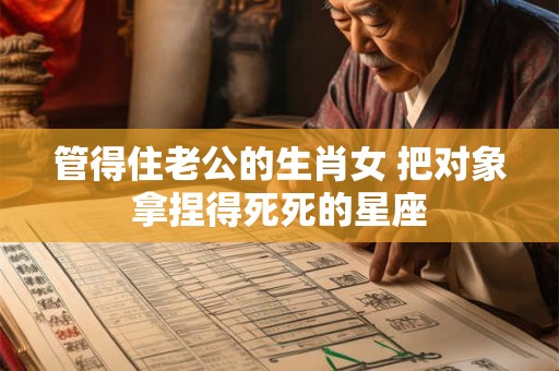 管得住老公的生肖女 把对象拿捏得死死的星座