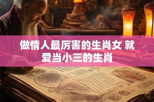 做情人最厉害的生肖女 就爱当小三的生肖