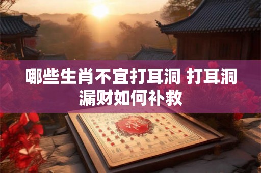 详细阅读:哪些生肖不宜打耳洞 打耳洞漏财如何补救 哪些生肖不宜打耳洞 打耳洞漏财如何补救