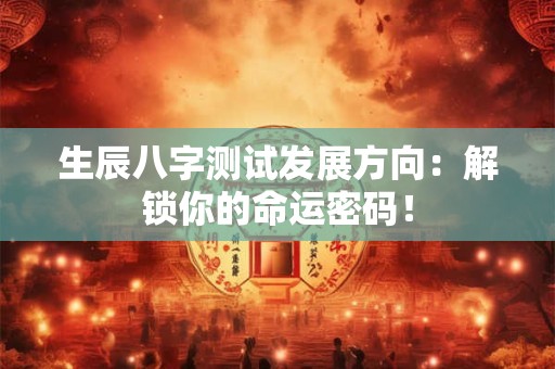 生辰八字测试发展方向：解锁你的命运密码！