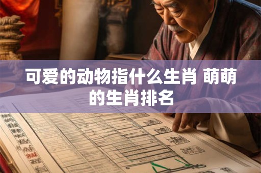 可爱的动物指什么生肖 萌萌的生肖排名