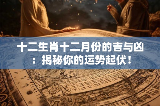 十二生肖十二月份的吉与凶：揭秘你的运势起伏！