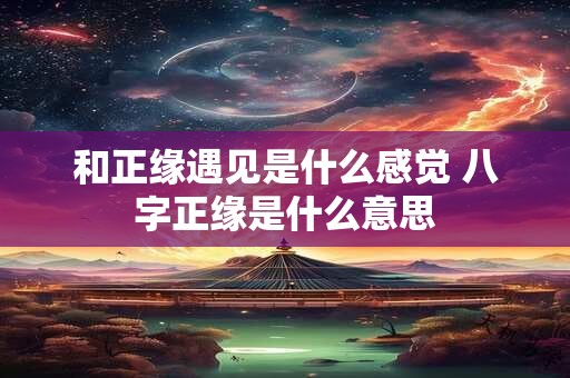 和正缘遇见是什么感觉 八字正缘是什么意思