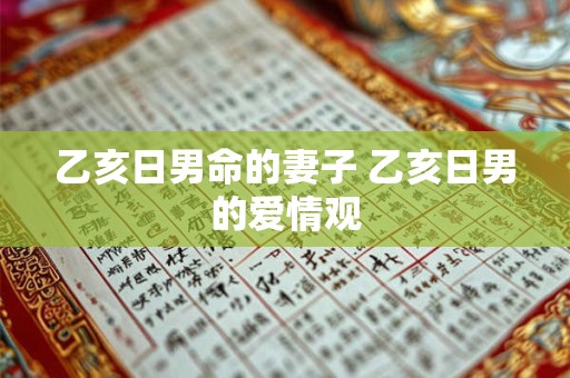 乙亥日男命的妻子 乙亥日男的爱情观