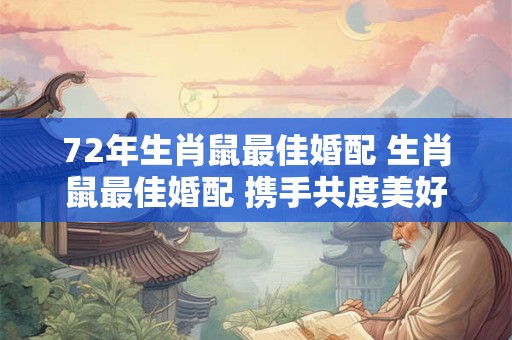 72年生肖鼠最佳婚配 生肖鼠最佳婚配 携手共度美好人生！