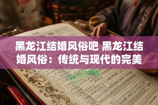详细阅读:黑龙江结婚风俗吧 黑龙江结婚风俗:传统与现代的完美融合 黑龙江结婚风俗吧 黑龙江结婚风俗:传统与现代的完美融合