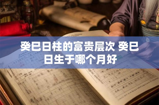 癸巳日柱的富贵层次 癸巳日生于哪个月好