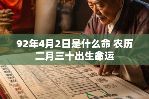 92年4月2日是什么命 农历二月三十出生命运
