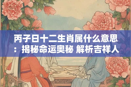 丙子日十二生肖属什么意思：揭秘命运奥秘 解析吉祥人生