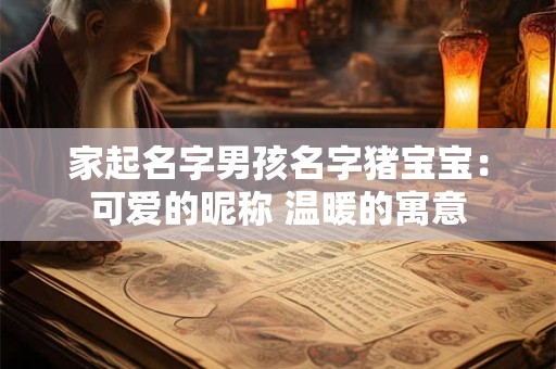 家起名字男孩名字猪宝宝：可爱的昵称 温暖的寓意