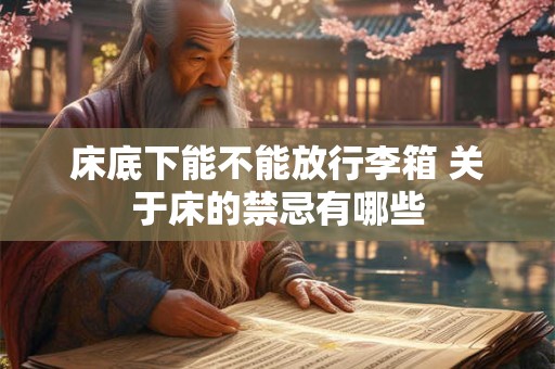 床底下能不能放行李箱 关于床的禁忌有哪些