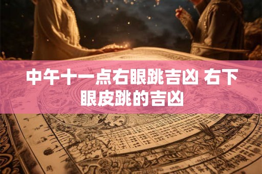 中午十一点右眼跳吉凶 右下眼皮跳的吉凶