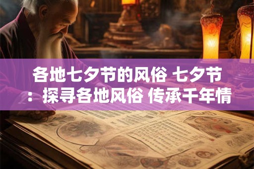 各地七夕节的风俗 七夕节：探寻各地风俗 传承千年情韵