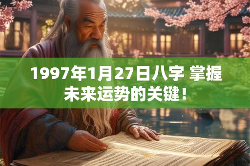 1997年1月27日八字 掌握未来运势的关键！