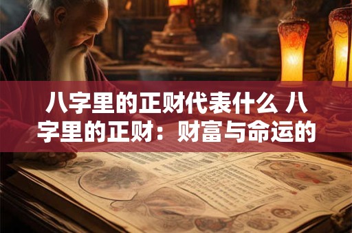 八字里的正财代表什么 八字里的正财：财富与命运的神秘纽带