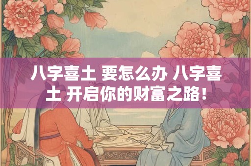 八字喜土 要怎么办 八字喜土 开启你的财富之路！